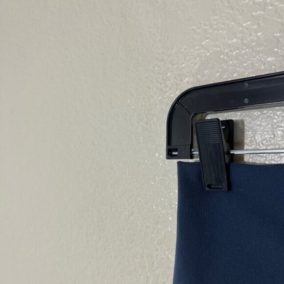 ALO Yoga Leggings Womens Small Moto Blue Gray Mesh Panel Logo Gym Workout - Picture 2 of 6